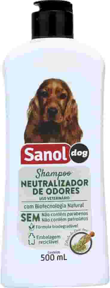 Sanol Dog Shampoo De Pêlos Para Cães E Gatos Neutralizador De Odores 500 Ml Branco
