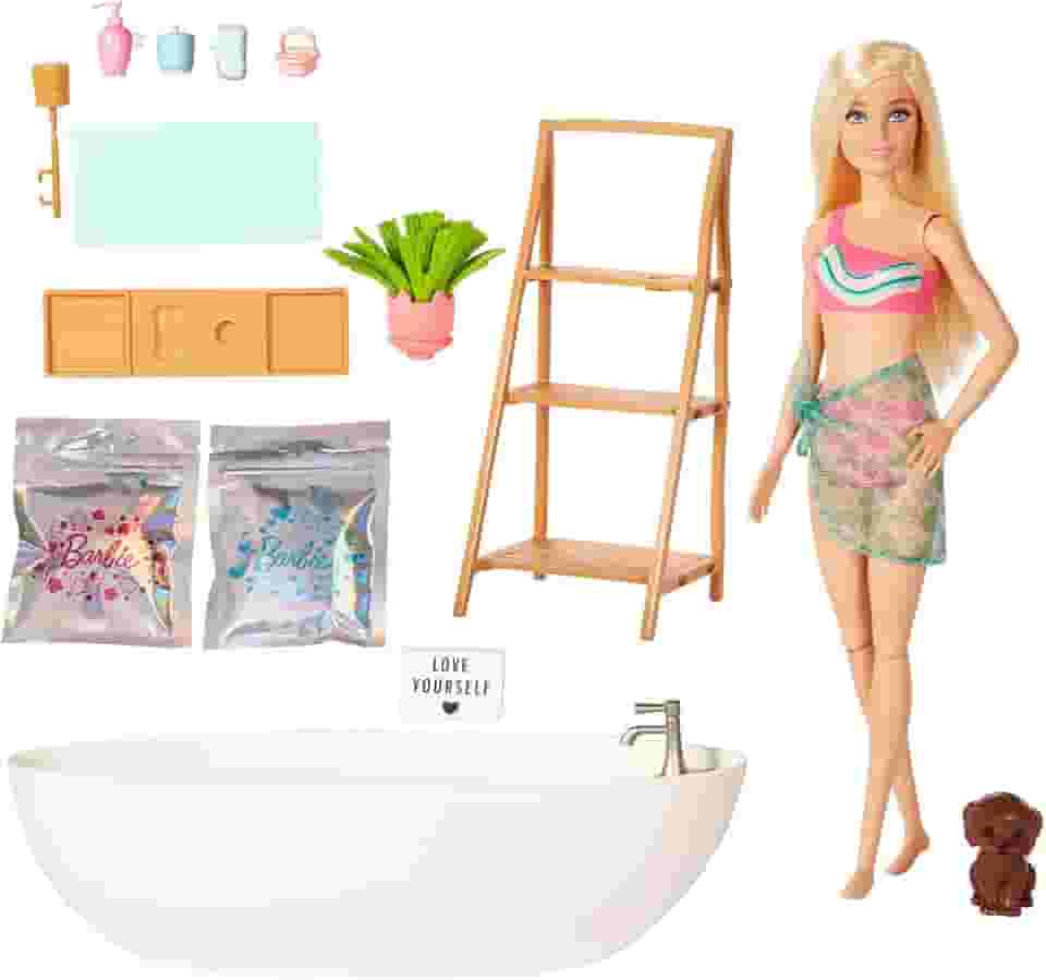 Barbie Fashion & Beauty Conjunto de Brinquedo Banho de Espuma com Boneca para crianças a partir de 3 anos