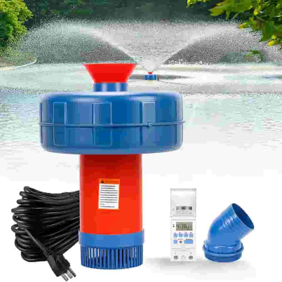 220V, Aerador Chafariz Piscicultura 1.1kW, Bomba de Circulagad, 30 m³/h, com fio de 30m, Sistema de Aeração de Fonte Flutuante, Bomba de Água Aeradora para Lagos, Aerador com Lagos Grandes E Pequenos