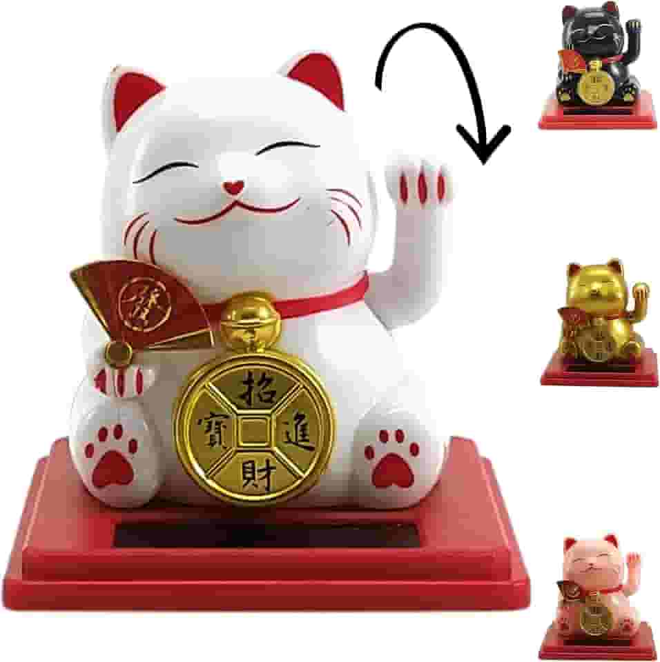Gato da Sorte Japones, Maneki Neko, Gato da Sorte JIA23043. O Gatinho da Sorte Japonês é Um Símbolo de Boas-vindas, Boa Sorte e Riqueza na Cultura Japonesa, Atrai Riqueza e Fortuna!