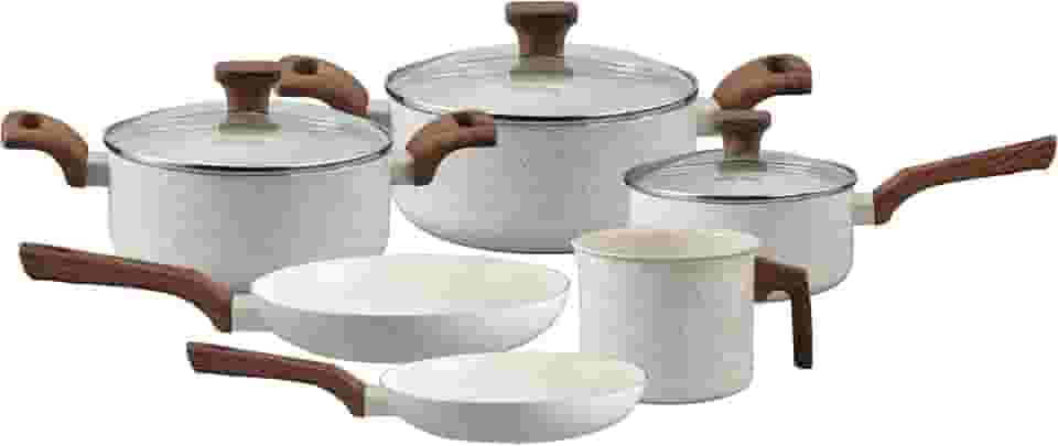 Mimo Style, Conjunto de 6 Panelas Pratic Cook Marmol Compatível com Fogão por Indução