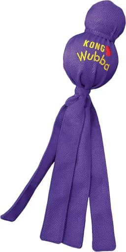 KONG Wubba – Brinquedo de cachorro para cabo de guerra e buscar – Suprimentos para cães para filhotes e brincadeiras de cachorro – brinquedo para cães pequenos e externos