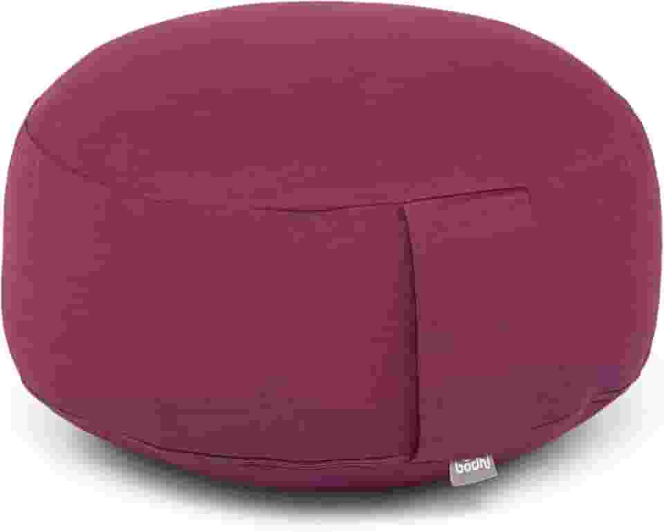 YOGATERIA Bodhi Almofada de meditação Zafu Yoga | Zafu Rondo Eco | Almofada Puf de assento Yoga com recheio de Kapok/fibra de paina e capa em algodão eco 20cm x Ø 31cm 1.1kg (ameixa)