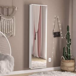 Penteadeira Armário Porta-joias com Espelho Suspenso Dubai Branco