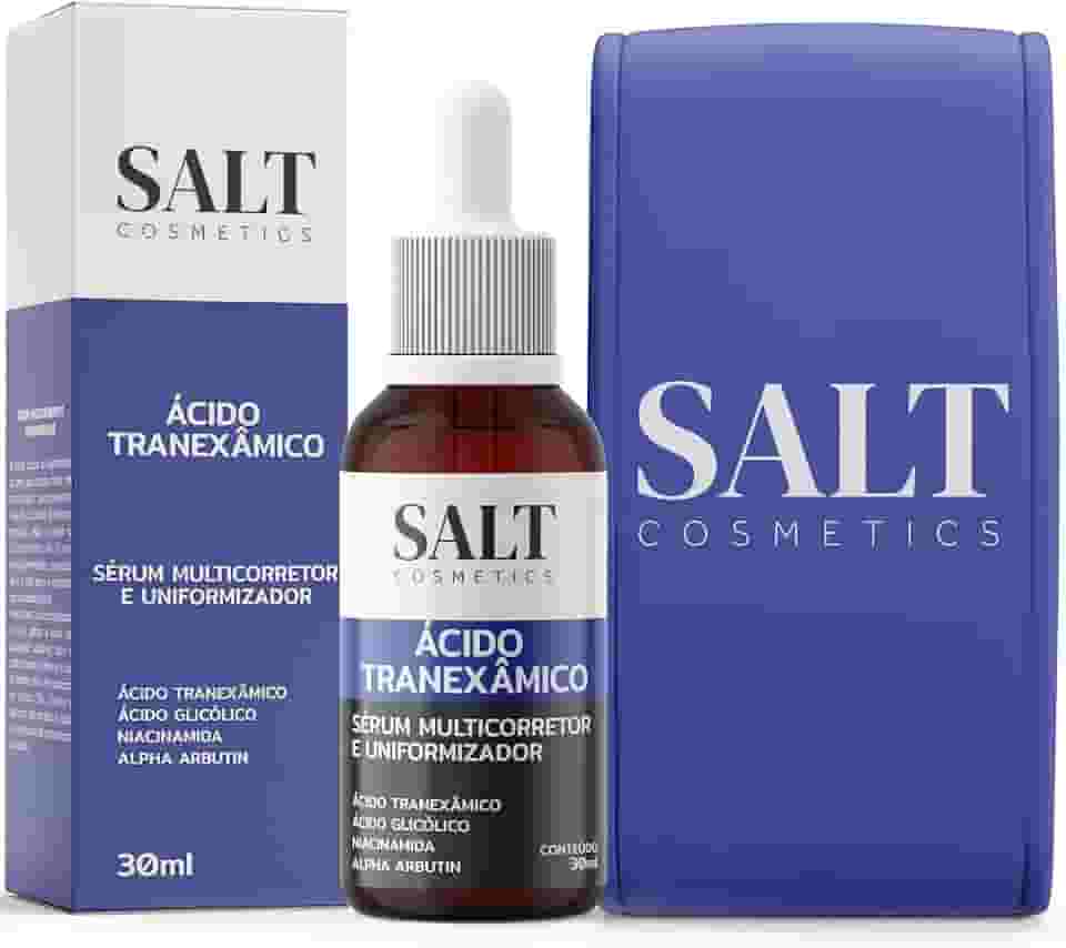 Sérum Clareador Multicorretor com Ácido Tranexâmico 6%, Ácido Glicólico 10%, Niacinamida 5% e Alpha Arbutin – Reduz Manchas e Melasma 30 ml – Salt Cosmetics