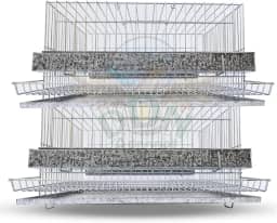 Kit 2 Gaiola Codorna Mini Chinesa Viveiro Bateria 30 Poedeiras Completa