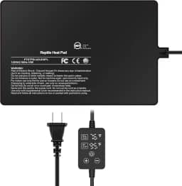 Simple Deluxe Almofada de aquecimento para répteis de 20 x 30 cm, 16 W, com termostato ajustável sob o tanque, tapete de aquecimento de terrário para tartarugas, lagartos, sapos e outros répteis
