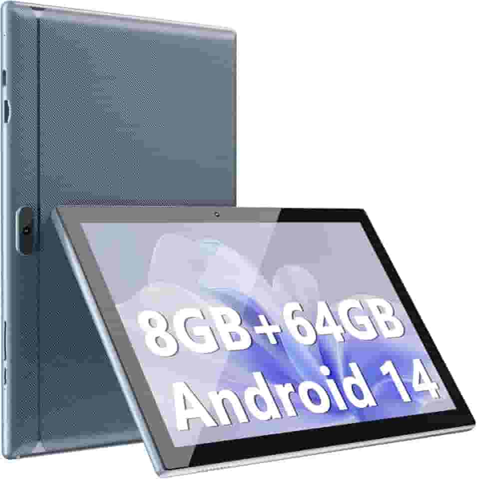 ATOZEE Tablet de 10 polegadas, tablets Android 14 8 GB de RAM, 64 GB de ROM, 1024 GB, expansão, 2 MP, câmera Bluetooth, WiFi-6, tablet de 10,1 polegadas, IPS tela HD de 10 polegadas, tela HD de 6000