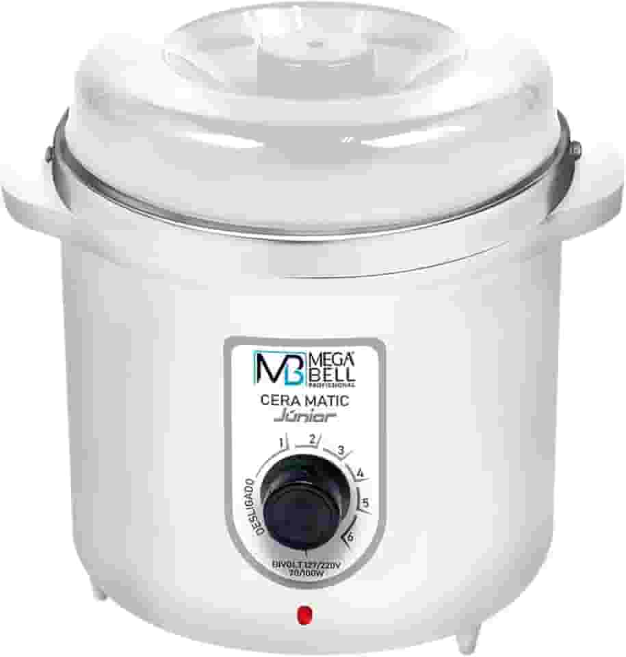Mega Bell, Panela aquecedora de cera para depilação, Termocera, Cera-Matic Júnior, Sem refil, Bivolt, 400g, Branca