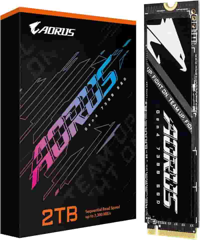 SSD AORUS Gen4 7300 2TB (sem dissipador de calor) PCIe 4.0 NVMe M.2 Unidade interna de estado sólido com velocidade de leitura de até 7300 MB/s, velocidade de gravação de até 6850 MB/s, AG4732TB N