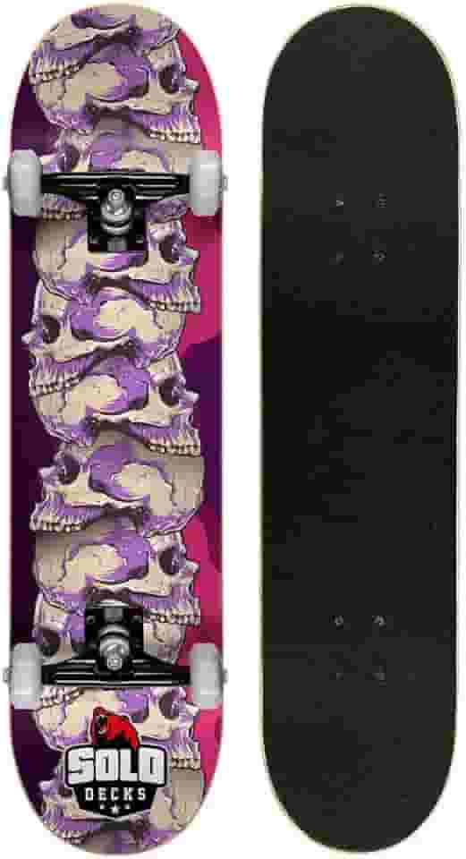 Skate Montado Profissional Solo Decks Skull - Até 120kgs