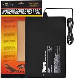 iPower Tapete térmico de réptil de 20 x 30 cm sob o aquecedor de tanque, almofada de aquecimento de terrário ideal para aranha cobra tarântula tartaruga de caranguejo eremita, preta