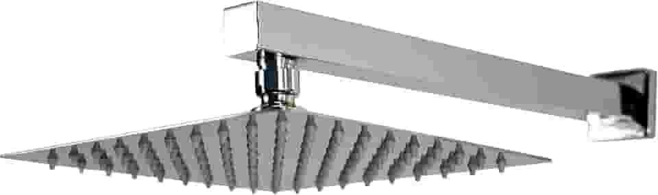 Ducha Chuveiro 20x20 Slim Inox Com Braço 36 Cm Solar Gás