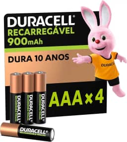 Duracell Pilha Recarregável AAA Pequena Com 4 Unidades