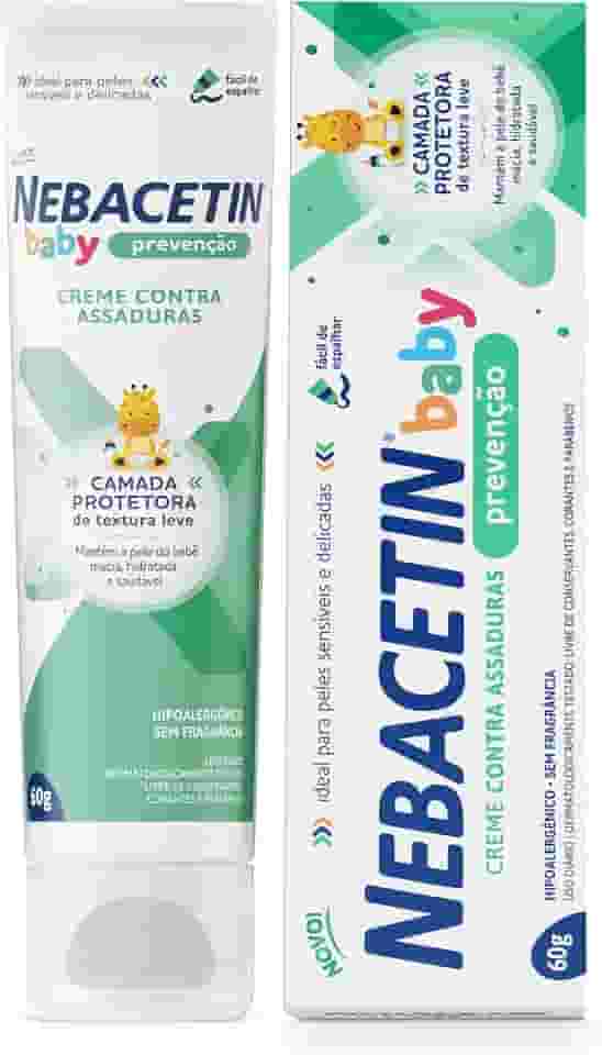 Nebacetin Baby Prevenção Pomada Contra Assaduras 60g - Pele Macia Hidratada e Saudável, Para Peles Sensíveis e Delicadas do Bebê