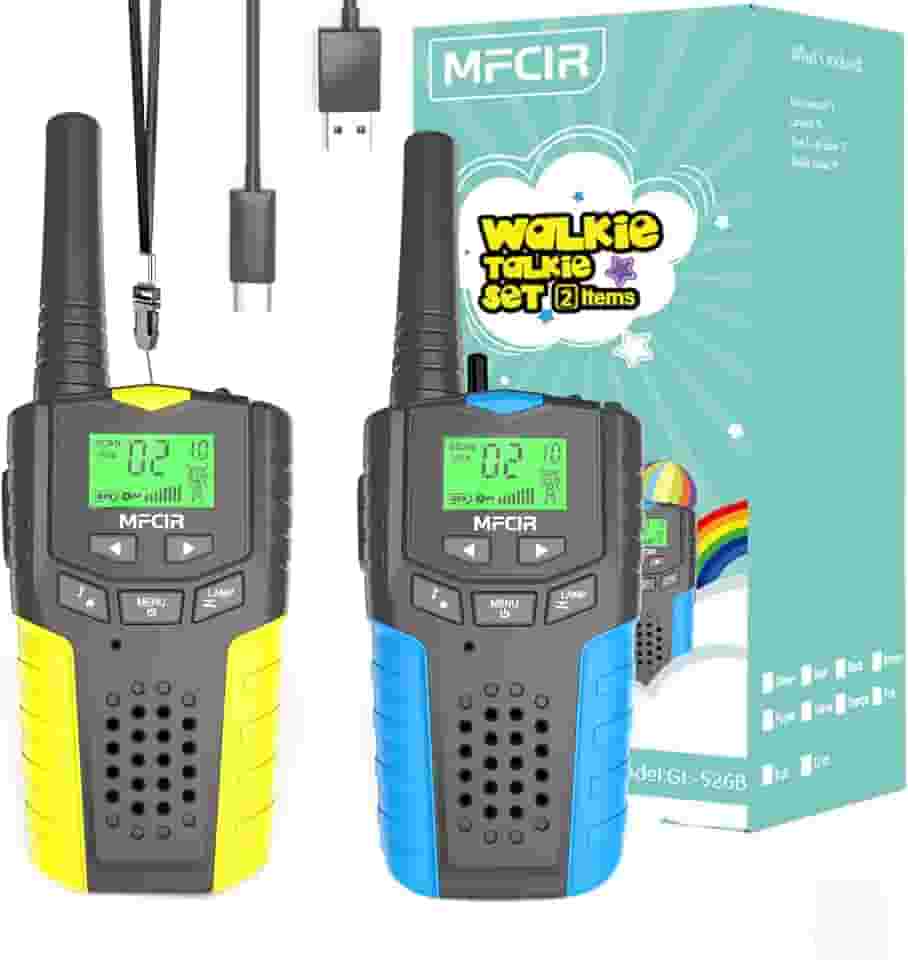 Walkie Talkies Para Crianças, Pacote Com 2 Recarregáveis, Longo Alcance De 3 Milhas, 22 Canais, Rádio Bidirecional, Mini Rádio Infantil, Aniversário, Brinquedos Para Meninos E Meninas De 3 A 1