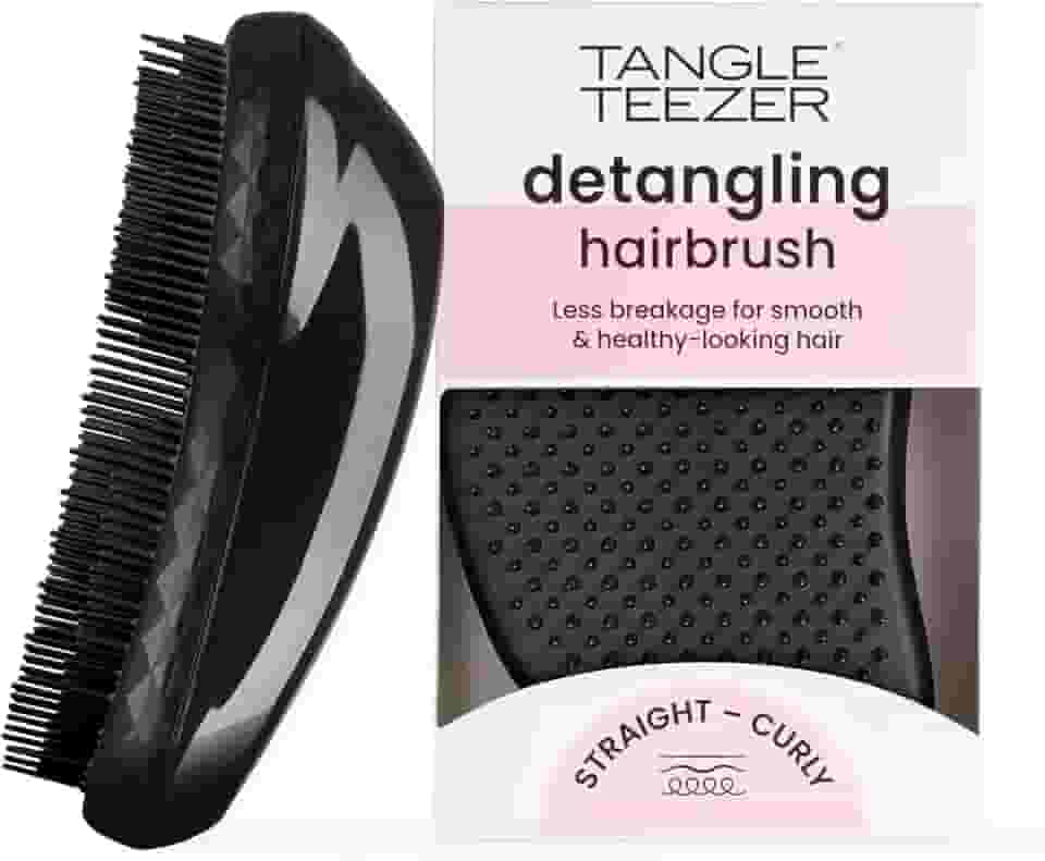 Tangle Teezer - Escova de cabelo desembaraçadora The Original Panther Black, para todos os tipos de cabelo, úmido e secos, Cor: Preta