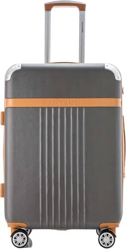 Mala de Viagem Média Athena Rígida ABS, Para Despacho 23kg, com 4 Rodas Duplas 360º, Cadeado TSA e Zíper Expansível