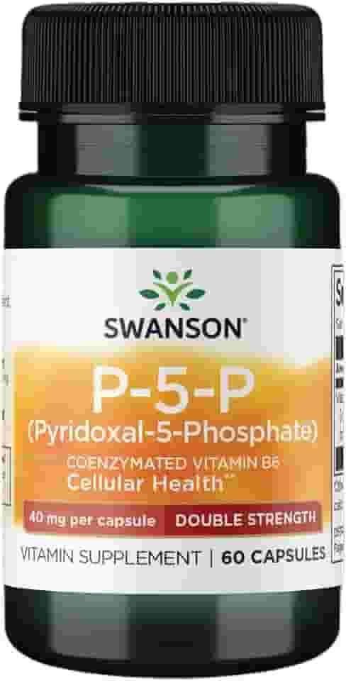 Swanson P-5-P (Pyridoxal-5-Phosphate) Coenzymated Vitamin B-6 40 Milligrams 60 Capsules (2 Pack)