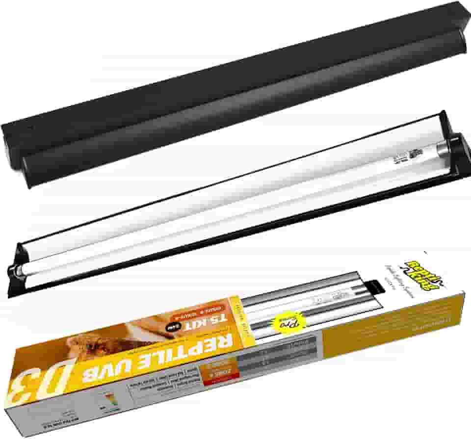 Lâmpada de réptil T5 HO UVB – Alto rendimento 24W 10,0 UVB para répteis – Liner UVB Luz Ideal para Dragões Barbudos, Camaleões e Tartarugas (Kit UVB10.0 T5 24 W)