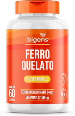 Ferro Quelato + Vitamina C Vegano, 60 Cápsulas Transparentes, Bigens