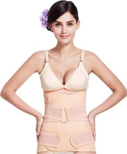 Kit de Cinta 3 em 1 Pós Parto Para Recuperação Cesárea Diástase com Suporte da Pelve Cintura e Barriga (XXG)
