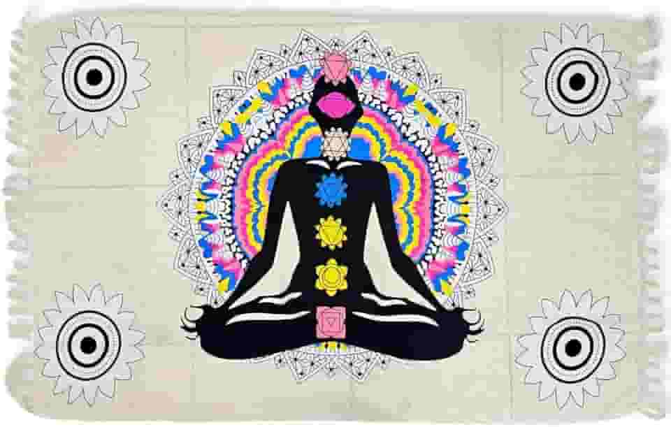 Canga de Praia Retangular Poliéster Chakras e Mandalas