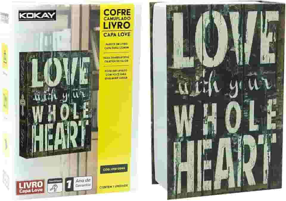 Kokay Livro fake Cofre de Aço Camuflado com Chave Love 056-0049