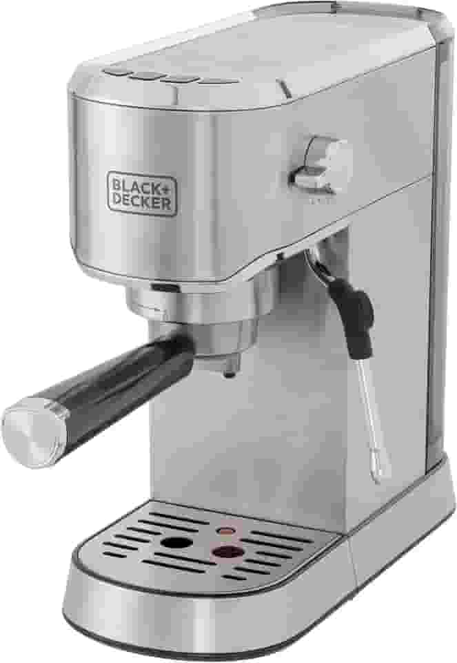 BLACK+DECKER Cafeteira Expresso e Cápsulas, com Jarra Inox, 2 Cafés Simultâneos, CEA1200G, 220V