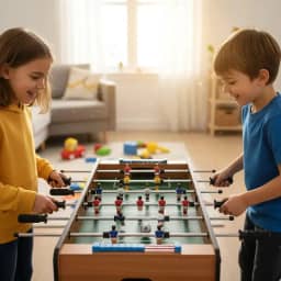 HK Brinquedos Mesa de Pebolim Infantil em Madeira, 69x23x36,5cm, Com 2 Bolas, Varões de Metal