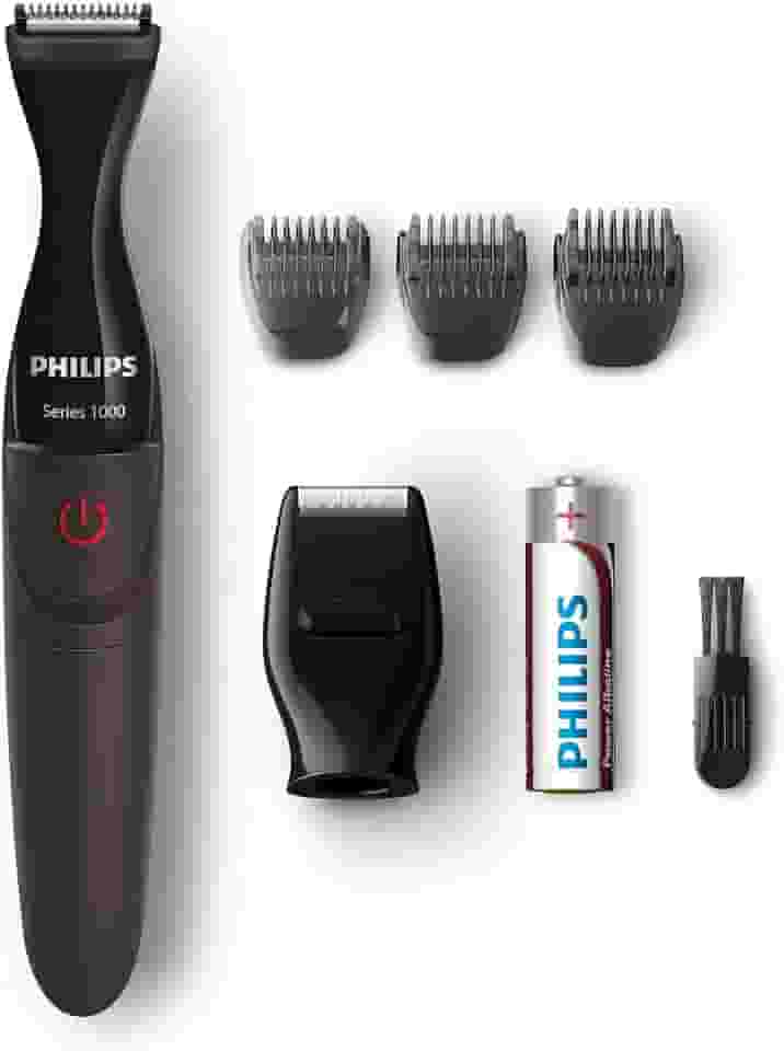 Philips Aparador de Detalhes, 4 Acessórios, Lâminas Autoafiáveis, 100% à Prova d´água – MG1100/16