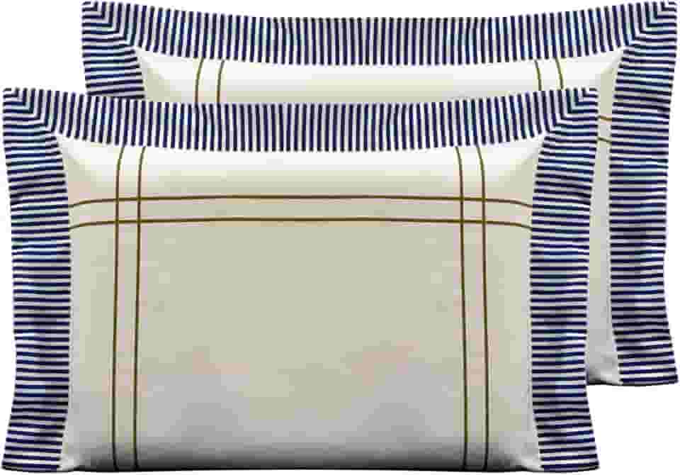 Par de Fronhas Com Abas Americanas Percal 180 Fios Porcelana