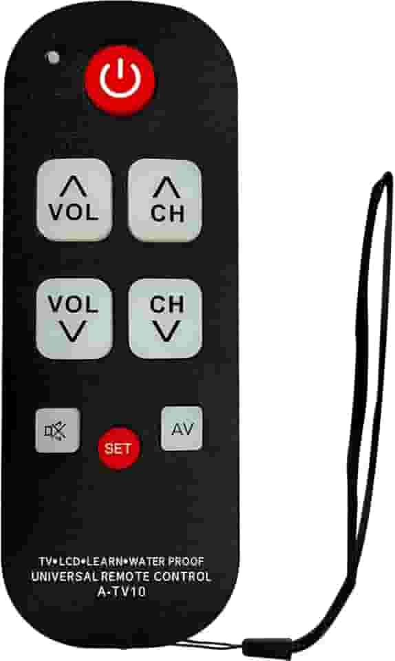 Controle remoto universal de TV para idosos com botões grandes, controle remoto de aprendizagem simples para idosos, fácil configuração e uso para controle diário de TV