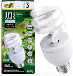 Lâmpada UVB para répteis, lâmpada UVB5.0 de 13 W, lâmpada de réptil UVA UVB para leopardo, lagartixa com crista, tartaruga, camaleão, lâmpadas UVB para répteis da selva
