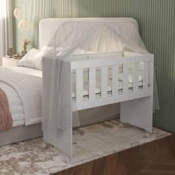 Berço Moisés Multiuso Com Colchão E Suporte Mosquiteiro Com Rodas Multifuncional 5x1 Mini Chiqueirinho Variável (Branco)