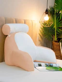 Almofada de Leitura para Cama, Travesseiro de Leitura Almofada de Encosto para Cama Encosto para Costas Ergonômico 55cm altura por 60 cm Largura (AVELÃ