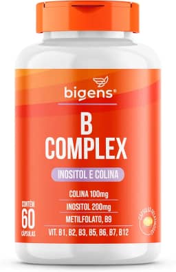 Complexo B, B Complex com Inositol e Colina, 60 Cápsulas Gelatinosas, Bigens