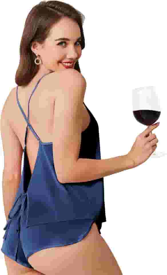 Conjunto de pijama feminino de cetim sedoso, frente única, camisola, short macio