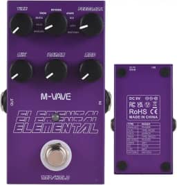 Pedal de Delay Digital M-vave Elemental: 9 Efeitos de Atraso, Modos TAP/HOLD, Alimentação USB/DC 9V, Design em Ferro Roxo Resistente - Perfeito para Guitarra, Baixo e Performances ao Vivo