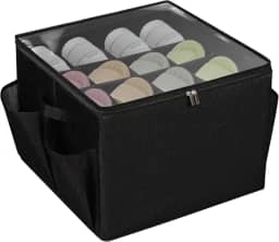 Organizador de sapatos para armário, serve para 16 pares, recipientes de armazenamento grande com tampa transparente, divisórias ajustáveis dobráveis para armazenamento de sapatos, suporte