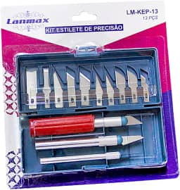 Kit Estilete Bisturi de Precisão 16 Peças Tipo Bisturi com Estojo Magnético Artesanato Artesão Modelismo Aeromodelismo