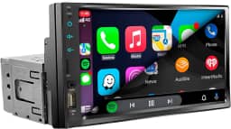 MULTIMÍDIA MP5, 1 DIN TELA DE 7' FULL TOUCH, FM, USB, SD CARD, AUXILIAR, BLUETOOTH, ESPELHA ANDROID E IOS, CARPLAY E ANDROID AUTO VIA FIO