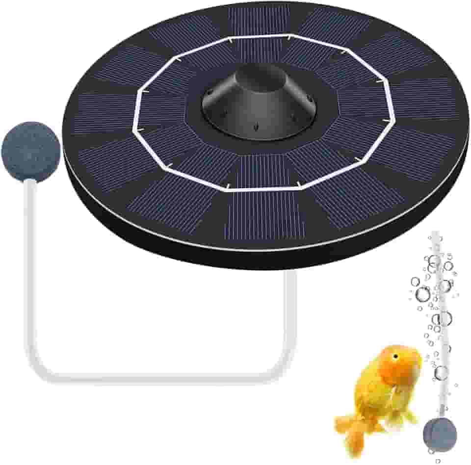Aerador de bomba de ar de aquário, bomba aeradora solar de aquário 6 ,5w, bolha de tanque de peixes, aerador solar silencioso para lago de pesca de lagoa, aumenta o oxigênio