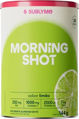 Morning Shot sabor Limão - Classic Size (144g) - Sublyme | Suplemento em Pó com Vitamina C, Vitamina D, Própolis e Cúrcuma | Efeito Anti-Inflamatório, Auxílio à Imunidade, Ação Antioxidante, Aporte de Vitaminas e Minerais.