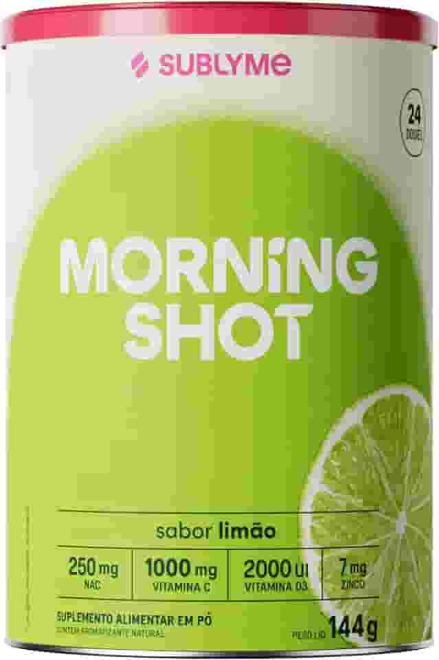 Morning Shot sabor Limão - Classic Size (144g) - Sublyme | Suplemento em Pó com Vitamina C, Vitamina D, Própolis e Cúrcuma | Efeito Anti-Inflamatório, Auxílio à Imunidade, Ação Antioxidante, Aporte de Vitaminas e Minerais.
