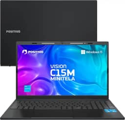 Notebook Positivo Vision C15M Intel Celeron N4500 Windows 11 Home 4GB RAM 128GB eMMC Tela 15' Full HD IPS Antirreflexo - Minitela e Tecla Copilot - Cinza