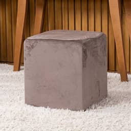 Capa de Puff Quadrado Avulsa Lisa Ajustável com Elástico - Tecido Veludo Suede Decoração Banquinho Luxo Para Sala Quarto Pufe Banco Protetor Banqueta Centro (Taupe)