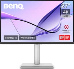 Monitor BenQ 27" MA270U 4K para Macbook® Pro/Air, 2 x USB-C, fonte 90W para carregar a bateria dos seus dispositivos