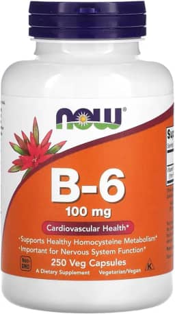 Vitamina B-6 100mg 250 Cápsulas Veganas Now Foods