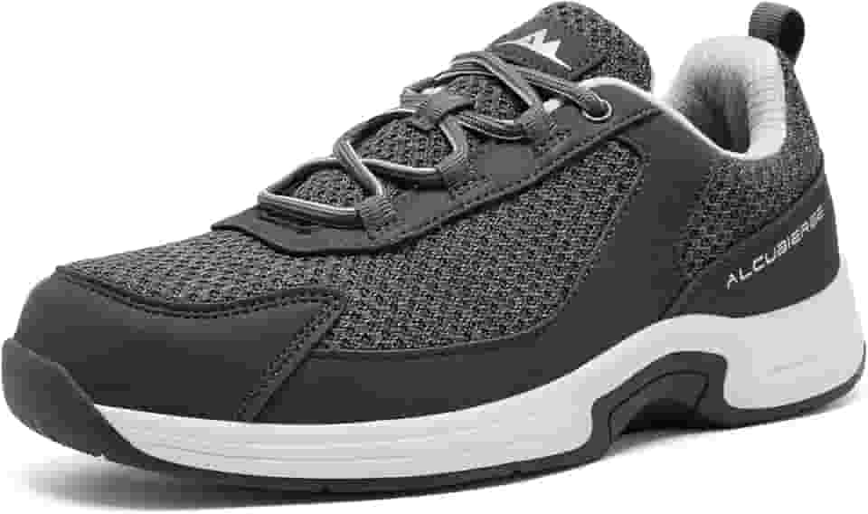 Tênis masculino ortopédico sem cadarço, suporte de arco para fascite plantar, sola de borracha antiderrapante, leve, respirável (EUA 5,5-13)